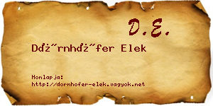 Dörnhöfer Elek névjegykártya
