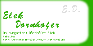 elek dornhofer business card
